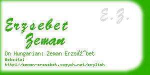 erzsebet zeman business card